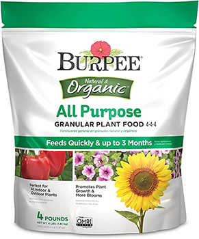 Burpee Natural Purpose Granular 4-Lb Organic Food for Growing Strong Plants