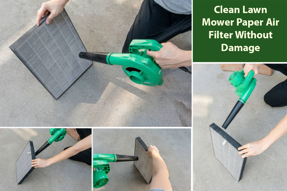 Clean Lawn Mower Paper Air Filter Without Damage
